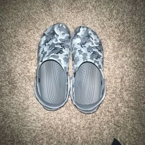 Camo print crocs